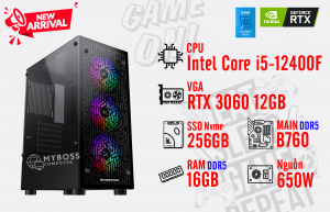 Bộ PC I5-12400F/ Ram 16G DDR5/ SSD Nvme 256G/ VGA RTX 3060 12GB