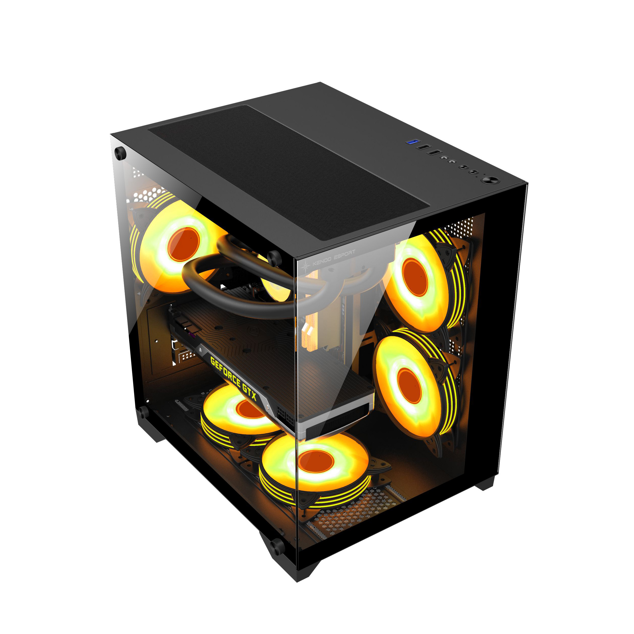 Vỏ máy tính KENOO ESPORT MCK200 M-ATX/ Black/ No fan