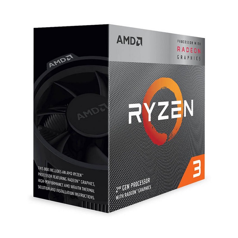 CPU AMD Ryzen 3 3200G 3.6 GHz (4.0 GHz with boost) / 6MB / 4 cores 4 threads / Radeon Vega 8 /  65W