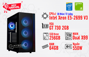 BỘ PC NOX, RENDER DUAL XEON E5-2699 V3/ RAM 64G/ VGA GT 730 2G (36 Nhân - 72 Luồng)