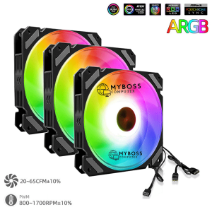 Kit 3 Fan Coolmoon MB1 Led ARGB Sync Main - Black