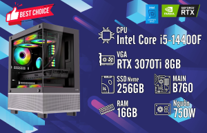 BỘ PC Intel Core i5-14400F/ RAM 16G/ SSD Nvme 256G/ VGA RTX 3070Ti
