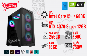 Bộ PC I5-14600K/ Ram 16G/ SSD Nvme 256G/ VGA RTX 4070 Super 12GB