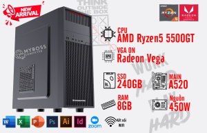 BỘ PC OFFICE AMD 5500GT - RAM 8G - SSD 240G - VGA Radeon - Wifi