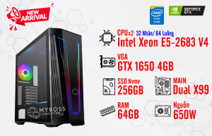 BỘ PC NOX, RENDER DUAL XEON E5-2683 V4/ RAM 64G/ VGA GTX 1650 4G (32 Nhân - 64 Luồng)