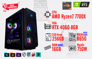 Bộ PC AMD Ryzen7 7700X/ Ram 16G/ SSD Nvme 256G/ VGA RTX 4060