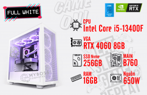 Bộ PC Full White I5-13400F/ Ram 16G/ SSD Nvme 256G/ VGA RTX 4060 8G