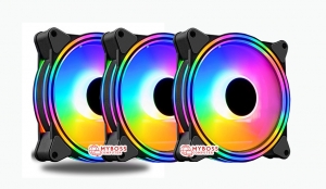 Fan CooLmoon V3 Led Rainbow RGB /3 Fan /Cắm trực tiếp nguồn PC