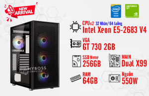 BỘ PC NOX, RENDER DUAL XEON E5-2683 V4/ RAM 64G/ VGA GT 730 2G (32 Nhân - 64 Luồng)