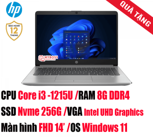 Laptop HP 240 G9 6L1X7PA/ i3-1215U/ RAM 8GB DDR4/ SSD 256GB/ Intel UHD Graphics