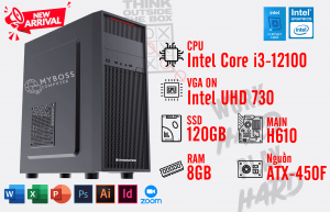 BỘ PC OFFICE I3-12100 - RAM 8G - SSD 120G - VGA On UHD 730