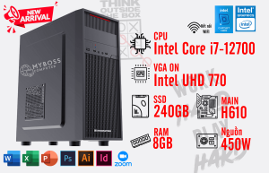 BỘ PC OFFICE I7-12700 - RAM 8G - SSD 240G - VGA On UHD 770 - Wifi