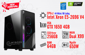 BỘ PC NOX, RENDER DUAL XEON E5-2696 V4/ RAM 64G/ VGA GTX 1650 4G (44 Nhân - 88 Luồng)