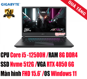 Laptop Gigabyte AORUS 15 9MF-E2VN583SH/ i5-12500H/ RAM 8GB DDR4/ SSD 512GB/ RTX 4050 6GB