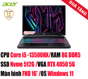Laptop Acer Predator Helios Neo PHN16-71-54CD NH.QLTSV.001/ i5-13500HX/ RAM 8GB DDR5/ SSD 512GB/ RTX 4050 6GB