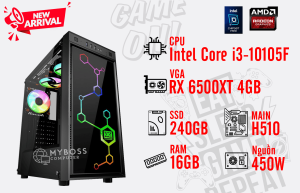 Bộ PC HELA V2 I3-10105F/ RAM 16G/ SSD 240G/ VGA RX 6500XT