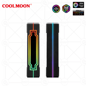 Fan Coolmoon F3 LED ARGB Vô Cực, Sync Main - Black/ Cánh Đảo Chiều