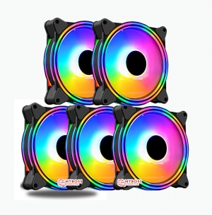 Fan CooLmoon V3 Led Rainbow RGB /5 Fan /Cắm trực tiếp nguồn PC