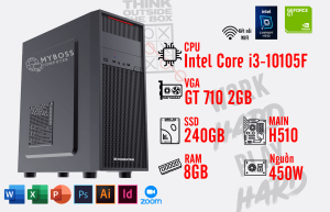 BỘ PC OFFICE I3-10105F - RAM 8G - SSD 240G - VGA GT 730 2G - Wifi