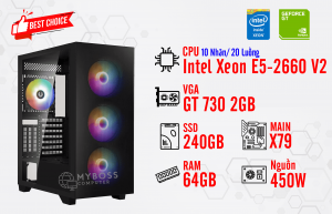 BỘ PC NOX, RENDER XEON E5-2660 V2/ RAM 64G/ VGA GT 730 2G (10 Nhân - 20 Luồng)