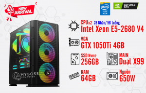 BỘ PC NOX, RENDER DUAL XEON E5-2680 V4/ RAM 64G/ VGA GTX 1050Ti 4G (28 Nhân - 56 Luồng)