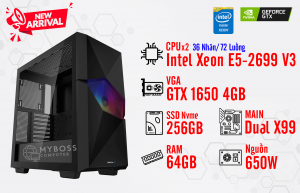 BỘ PC NOX, RENDER DUAL XEON E5-2699 V3/ RAM 64G/ VGA GTX 1650 4G (36 Nhân - 72 Luồng)