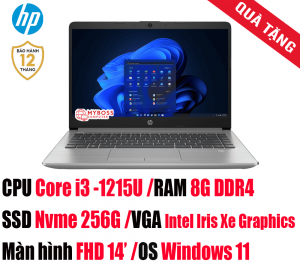 Laptop HP 240 G9 6L1X7PA/ i3-1215U/ RAM 8GB DDR4/ SSD 256GB/ Intel Iris Xe Graphics