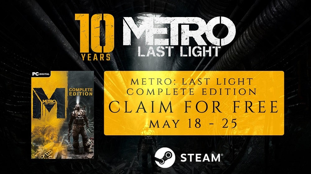 Mừng 10 năm kỷ niệm ra mắt, nhà phát triển tặng miễn phí Metro: Last Light trên Steam