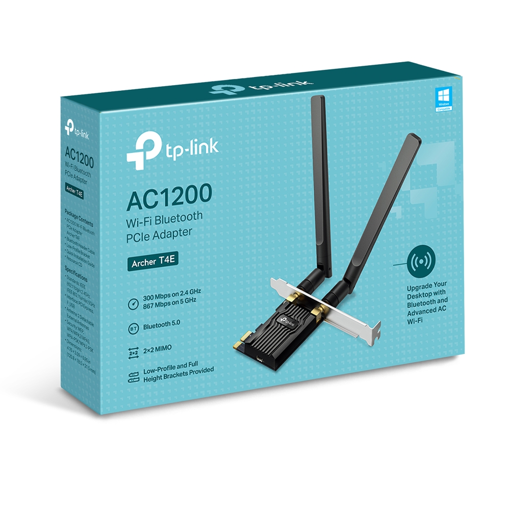 Cạc mạng không dây TP-Link PCI-E Archer T4E AC1200Mbps/ 2 Ăng-ten/ Bluetooth 5.0