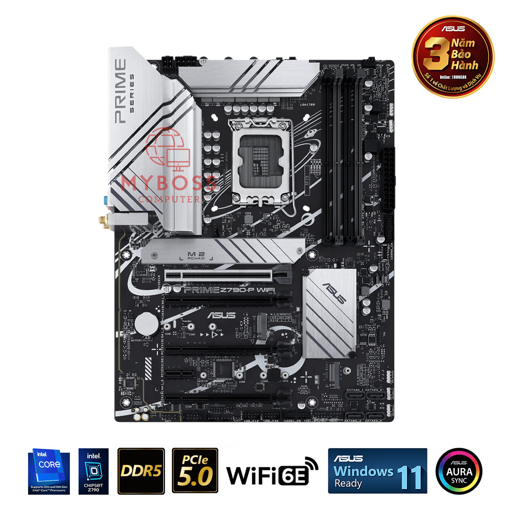 Mainboard ASUS PRIME Z790-P WIFI CSM DDR5 (Intel Z790, Socket 1700, ATX, 4 khe RAM DDR5)