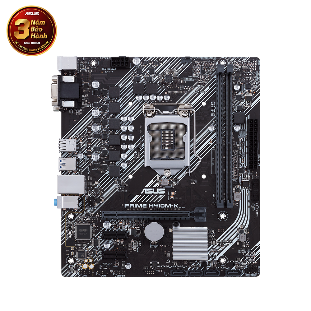 Mainboard ASUS PRIME H410M-K (Intel H410, Socket 1200, m-ATX, 2 khe Ram DDR4)