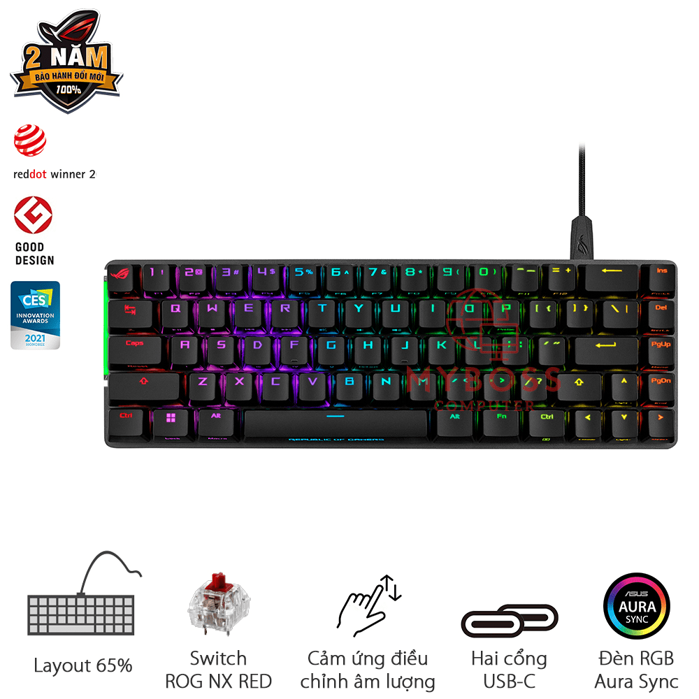 Bàn Phím Cơ ASUS ROG Falchion Ace - Black/ RED Switch