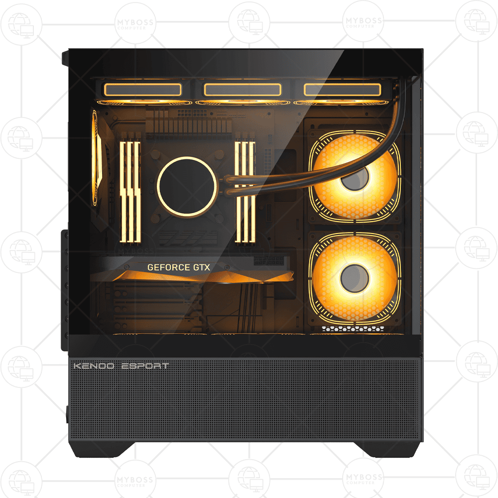 Vỏ Case KENOO ESPORT AK400 Black (Tặng 3 Fan ARGB/ Chỉnh Led Qua Phần Mềm)