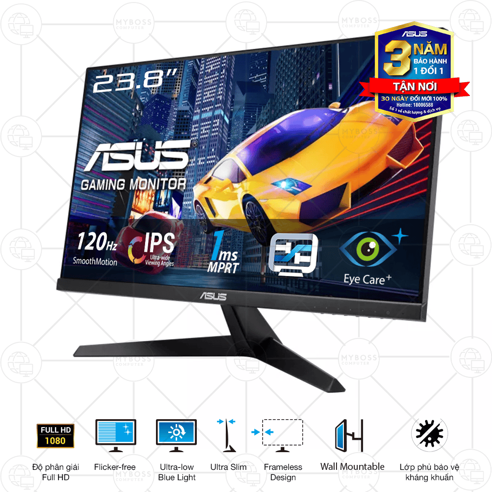 Màn Hình ASUS VY249HGR 23.8in/ Full HD/ IPS/ 120hz/ 1ms MPRT/ Eye Care Plus/ Adaptive Sync