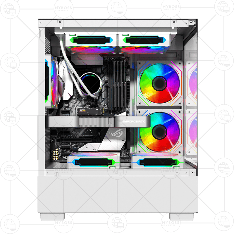 Vỏ Case CENTAUR TIMBER - White (Tặng 3 Fan RGB)