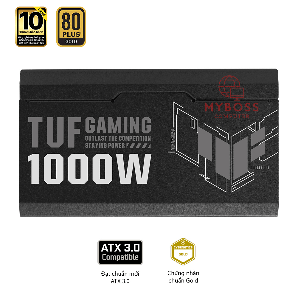 Nguồn ASUS TUF GAMING 1000W - 80 Plus Gold (PCI Gen 5.0 - Full Modular)