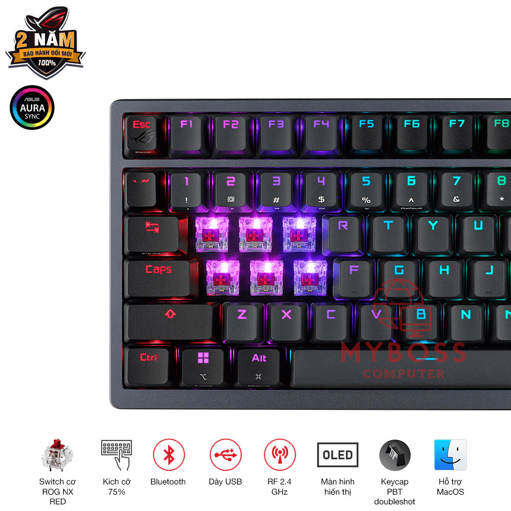 Bàn Phím Cơ ASUS ROG Azoth Wireless/ RED Switch