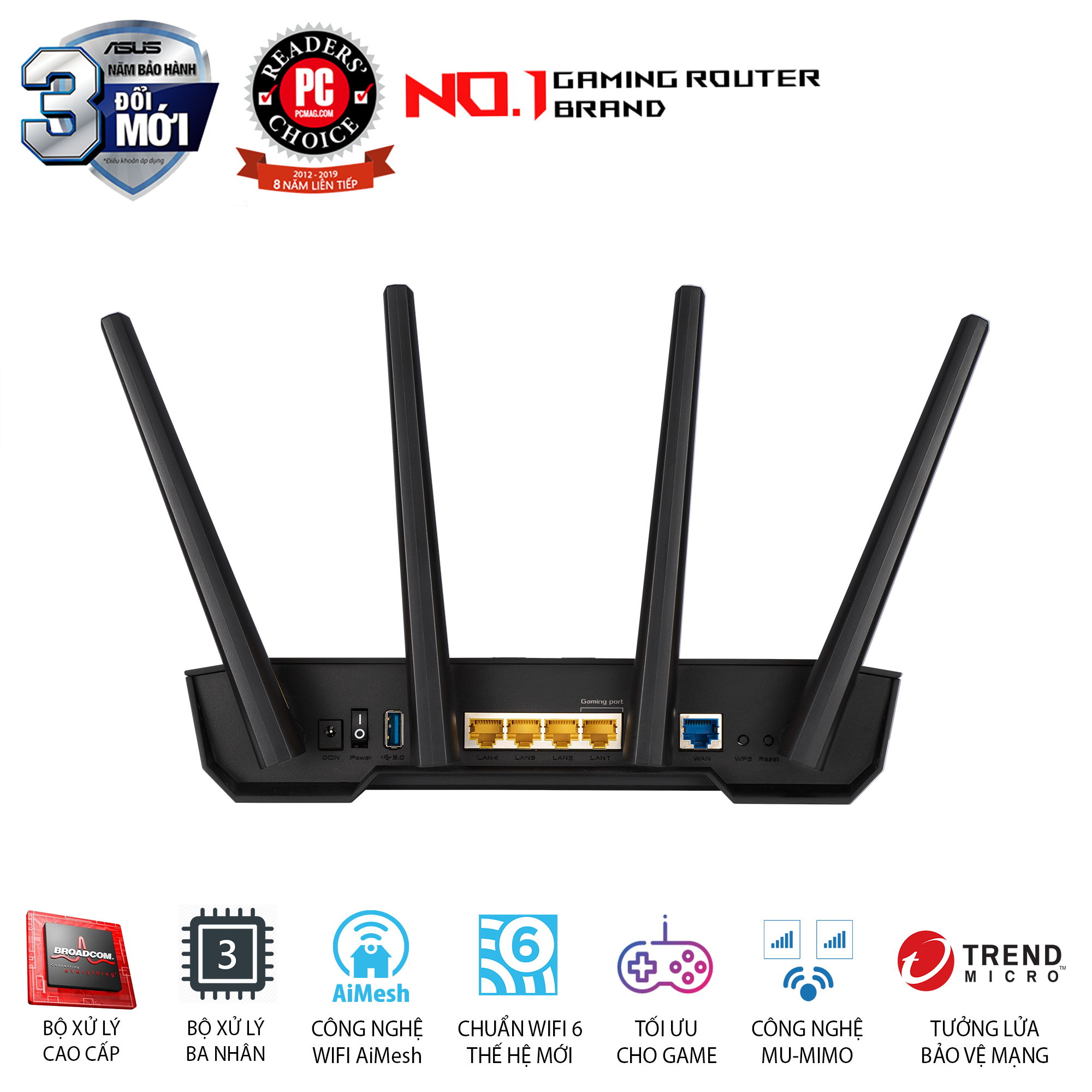ASUS TUF Gaming AX3000 Wifi 6 Aimesh AiProtection Pro