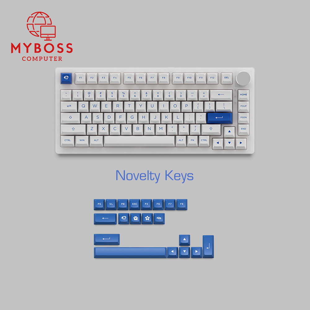 Bàn phím AKKO PC75B Plus Blue on White (Bluetooth 5.0 / Wireless 2.4Ghz / Hotswap / Foam tiêu âm / AKKO CS Jelly switch)