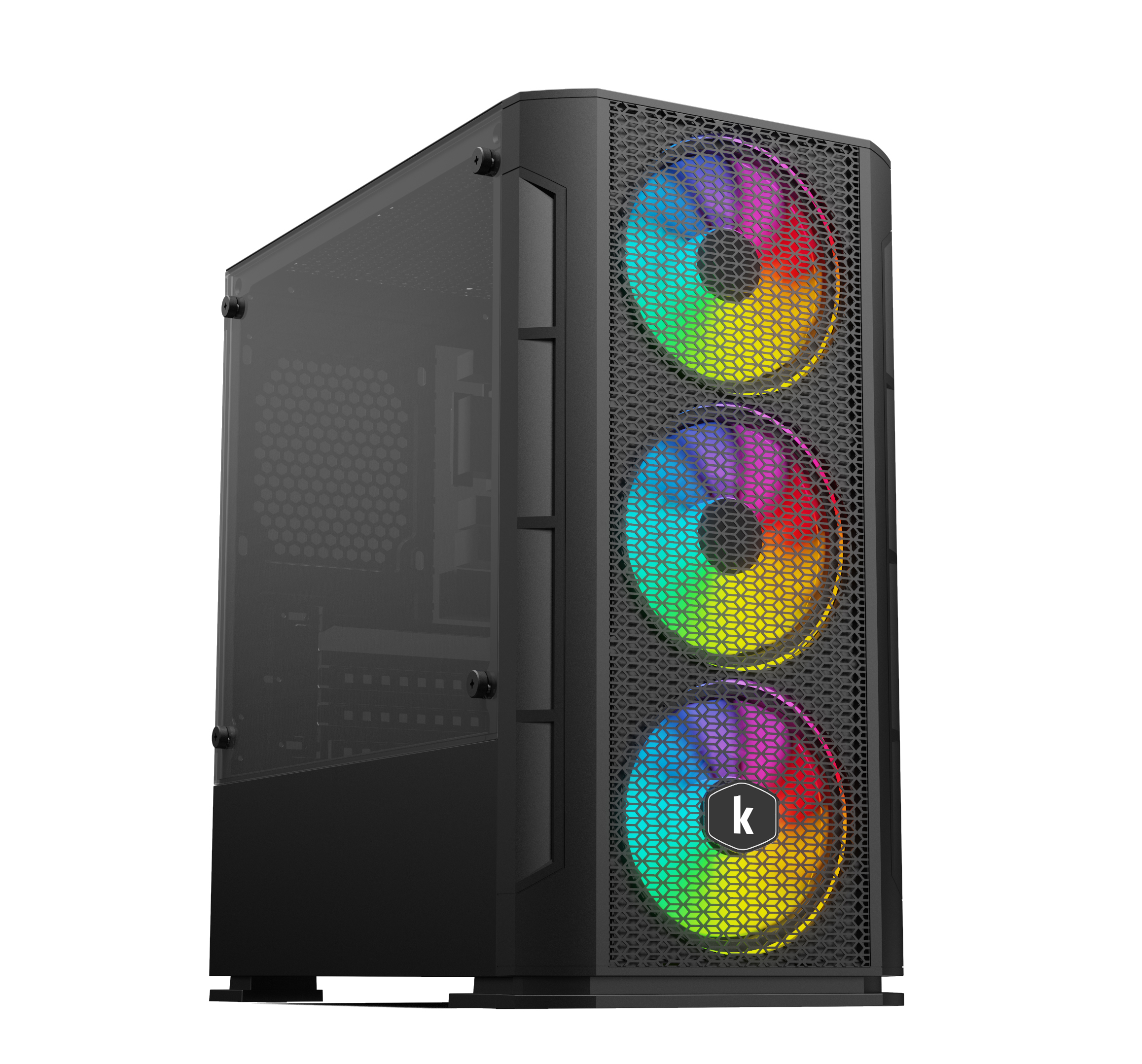 Vỏ case KENOO ESPORT G362 3F - Mầu Đen ( 3 fan led RGB Rainbow)