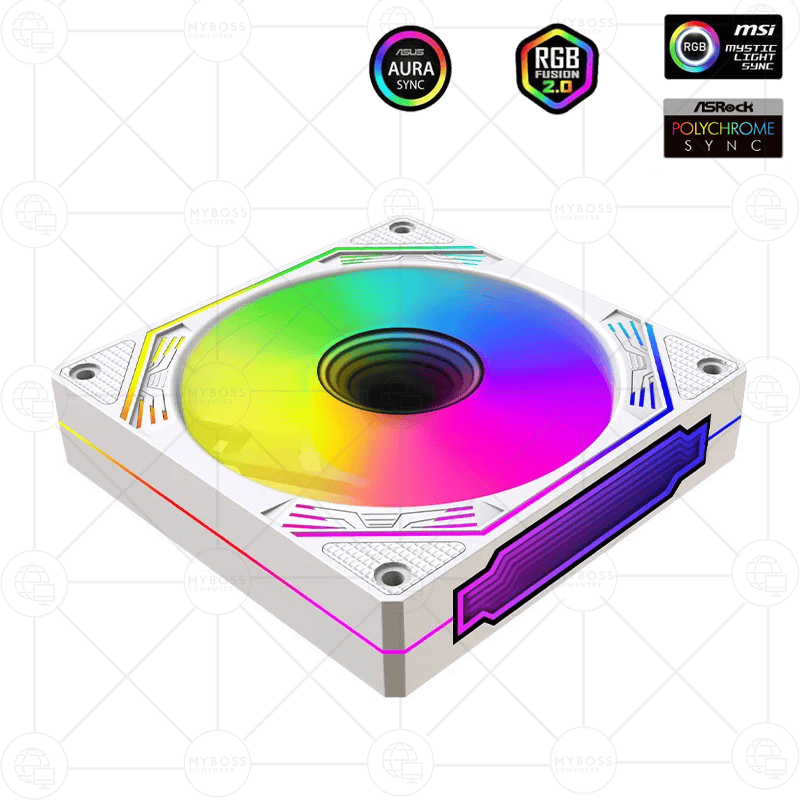 Kit 3 Fan Coolmoon F3 LED ARGB Vô Cực, Sync Main - White