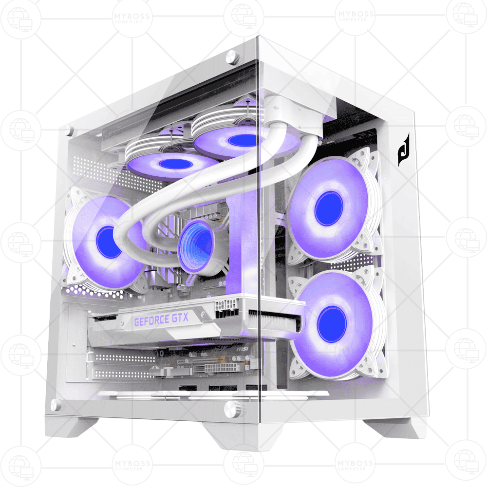 Vỏ Case EDRA ECS1503 - White (Tặng 3 Fan ARGB/ Chỉnh Led Qua Phần Mềm)