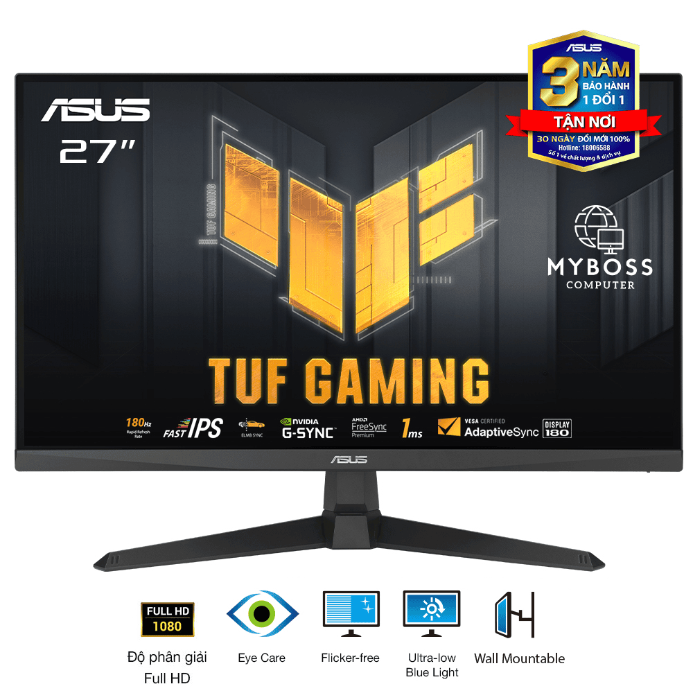 Màn Hình ASUS TUF Gaming VG279Q3A 27in/ FHD/ Fast IPS/ 180Hz/ 1ms GTG/ Adaptive Sync/ ELMBSync/ Có Loa
