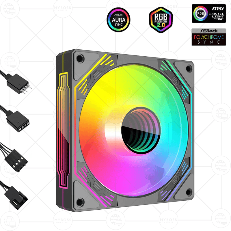 Fan Coolmoon F3 LED ARGB Vô Cực, Sync Main - Black