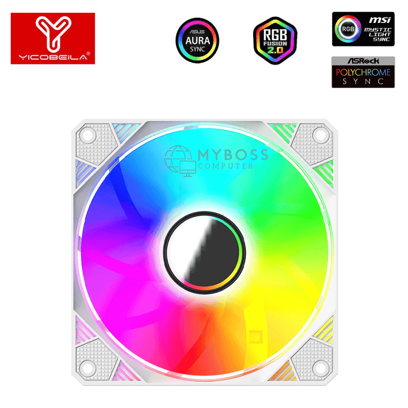 Fan YICOBEILA Led ARGB Sync Main - White/ F-B12