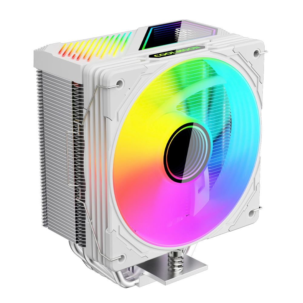 Tản nhiệt khí CPU CoolMoon GT600 ARGB - White (Hiển Thị Nhiệt Độ/ 6 Lõi Tản Siêu Mát)