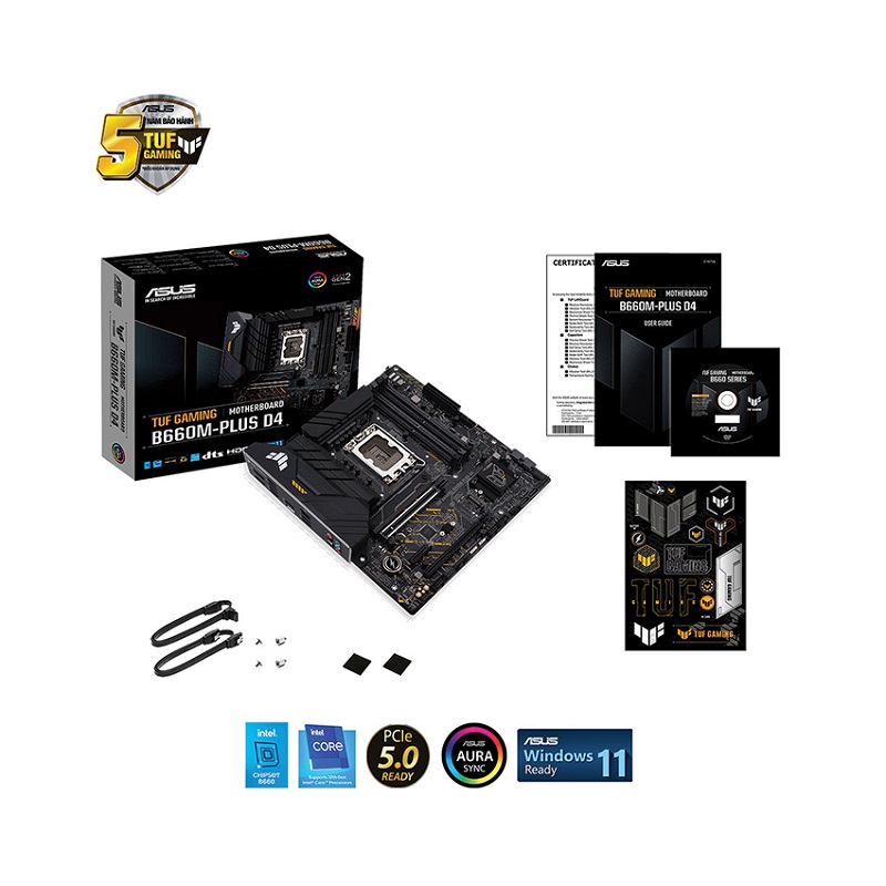 Mainboard Asus TUF GAMING B660M-PLUS D4 (Intel B660, Socket 1700, M-ATX, 4 khe RAM DDR4)