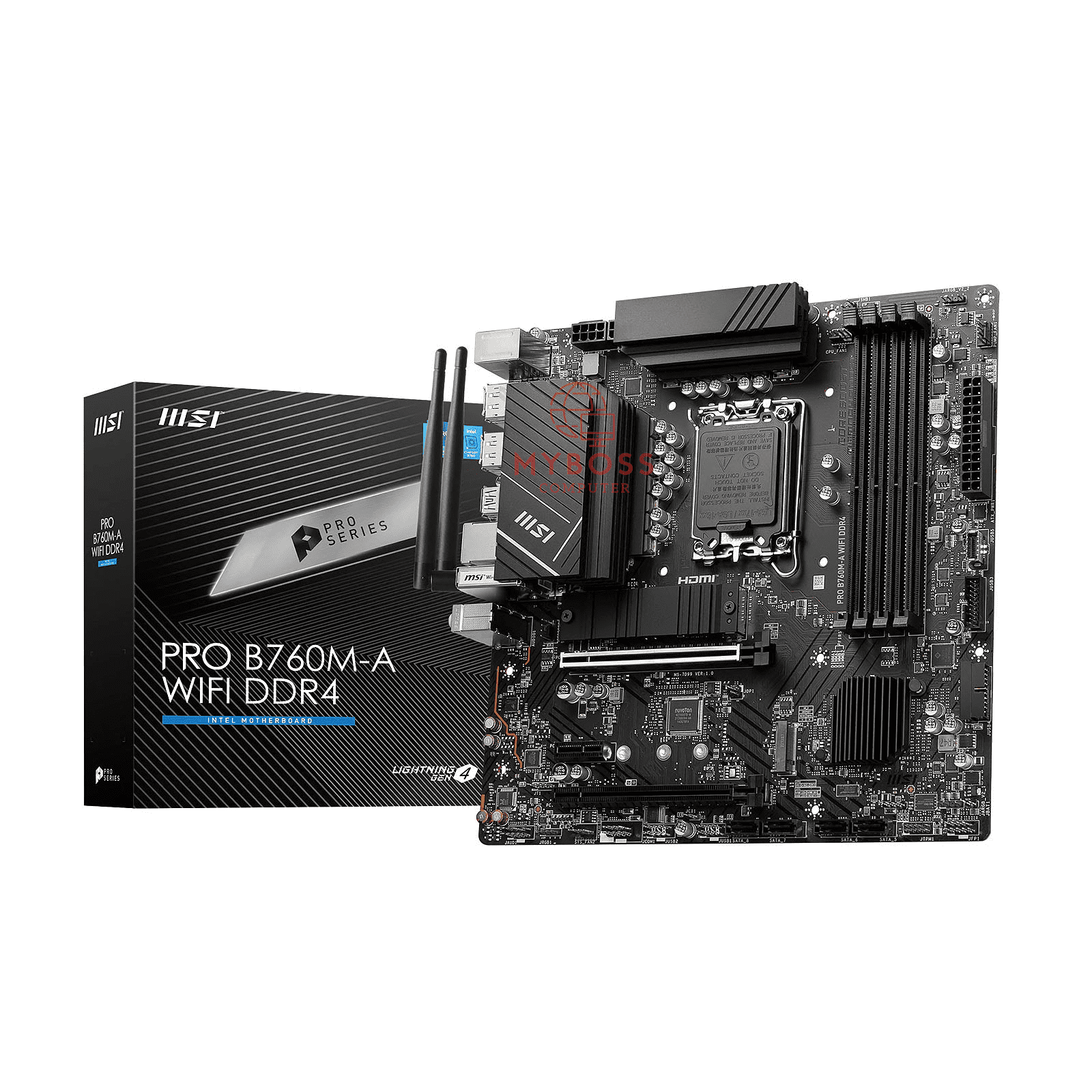 Mainboard MSI PRO B760-A WIFI DDR4 (Intel B760, Socket 1700, m-ATX, 4 khe RAM DDR4)