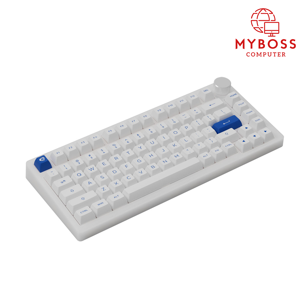 Bàn phím AKKO PC75B Plus Blue on White (Bluetooth 5.0 / Wireless 2.4Ghz / Hotswap / Foam tiêu âm / AKKO CS Jelly switch)