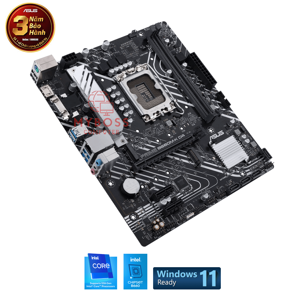 Mainboard Asus PRIME B660M-K D4 (Intel B660, Socket 1700, m-ATX, 2 khe RAM DDR4)